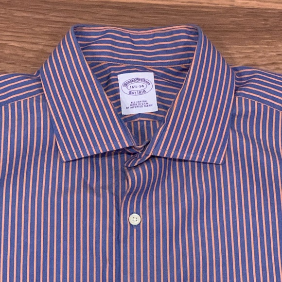 Brooks Brothers Striped Casual Dress Shirt Sz L - Picture 4 of 5